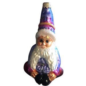 Vintage Christopher Radko glass 2006, Santa gnome elfin magic